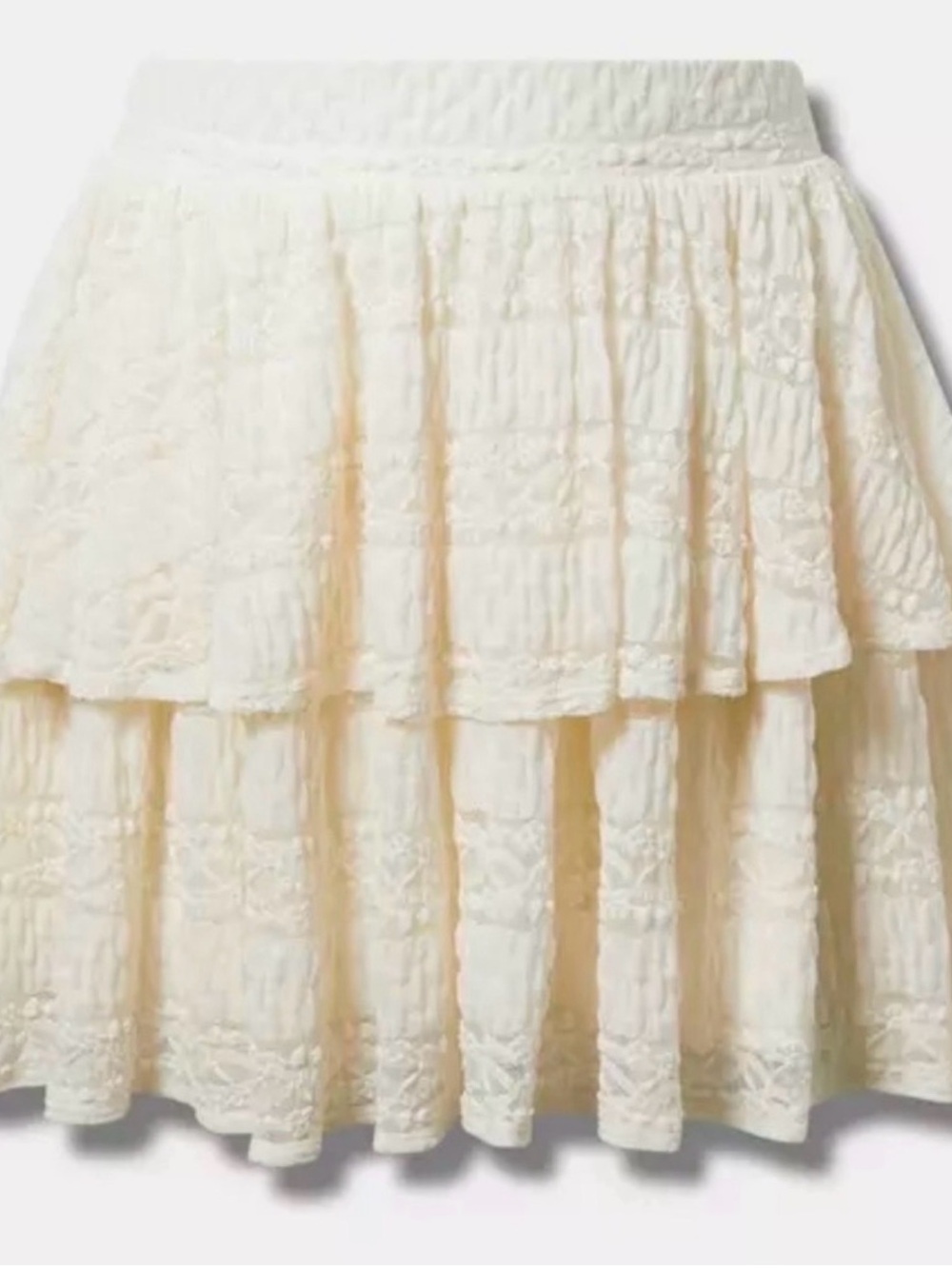 torrid Cream Layered Ruffle Skirt